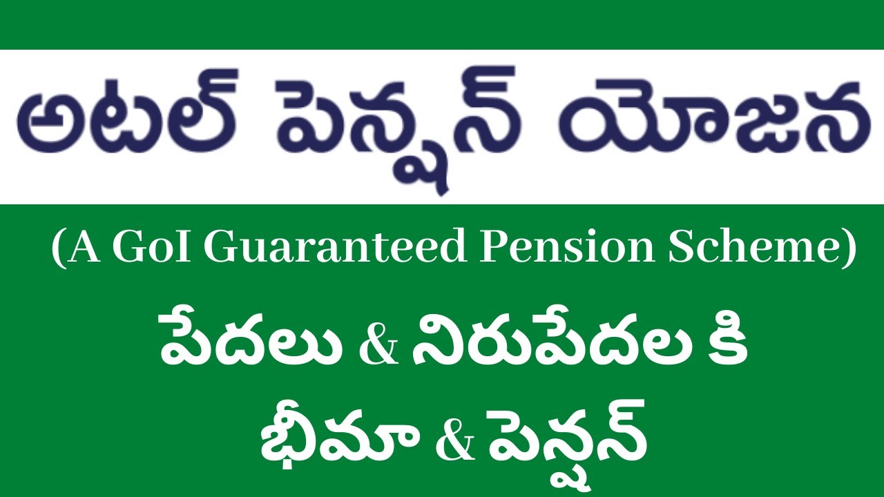 అటల్ పెన్షన్ యోజన(Atal Pension Yojana Scheme In Telugu)