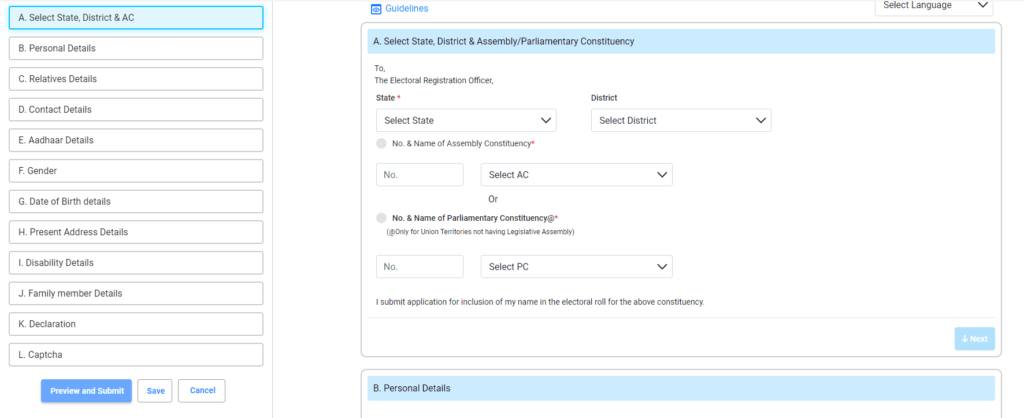 How to Apply Voter Id Card Online in Telugu form 6 details